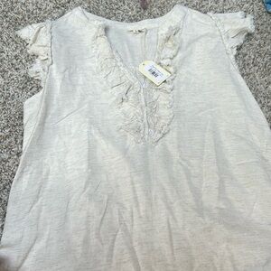 fray frill v neck top